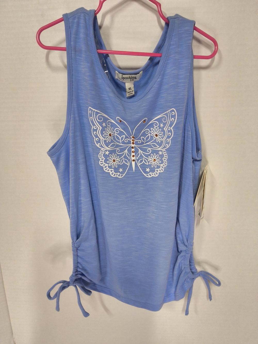 NWT Girls Size Xl Blue Butterfly Tank Top by Speechless